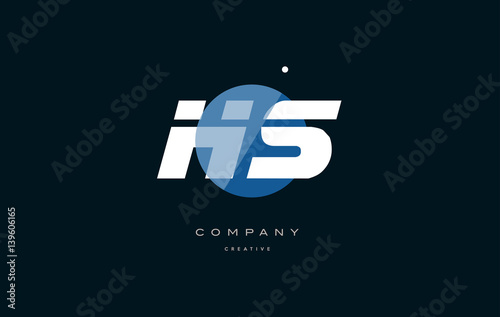hs h s blue white circle big font alphabet company letter logo