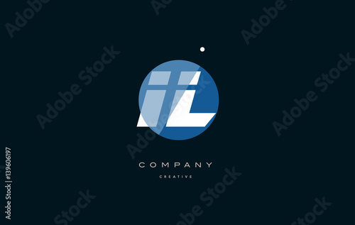 il i l blue white circle big font alphabet company letter logo
