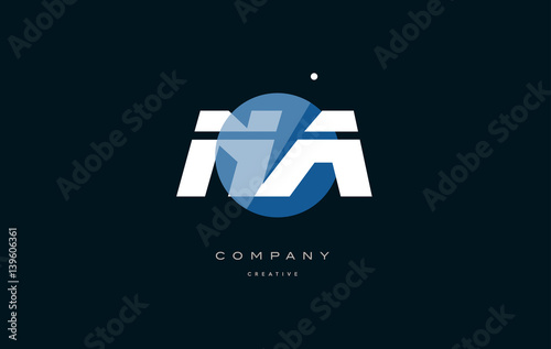 na n a  blue white circle big font alphabet company letter logo