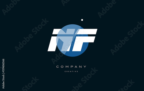 nf n f blue white circle big font alphabet company letter logo