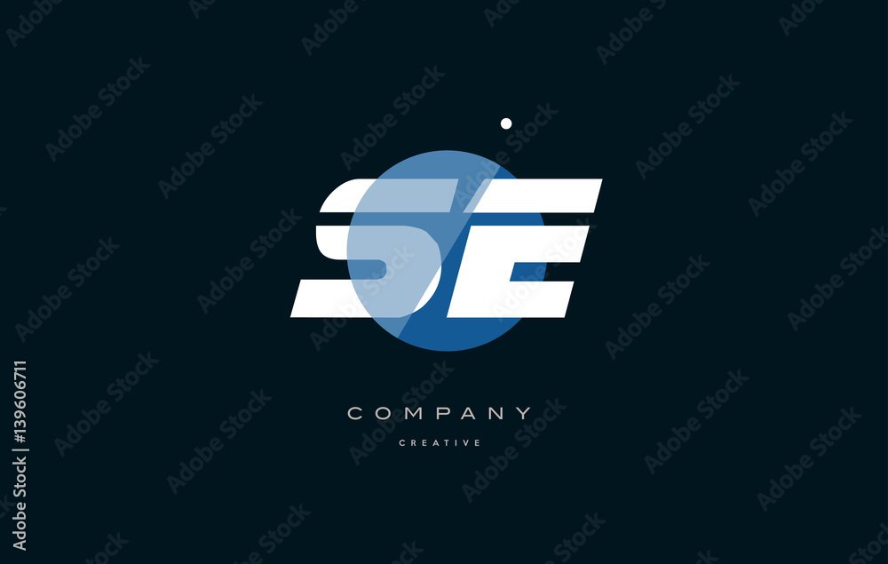 se s e blue white circle big font alphabet company letter logo Stock ...