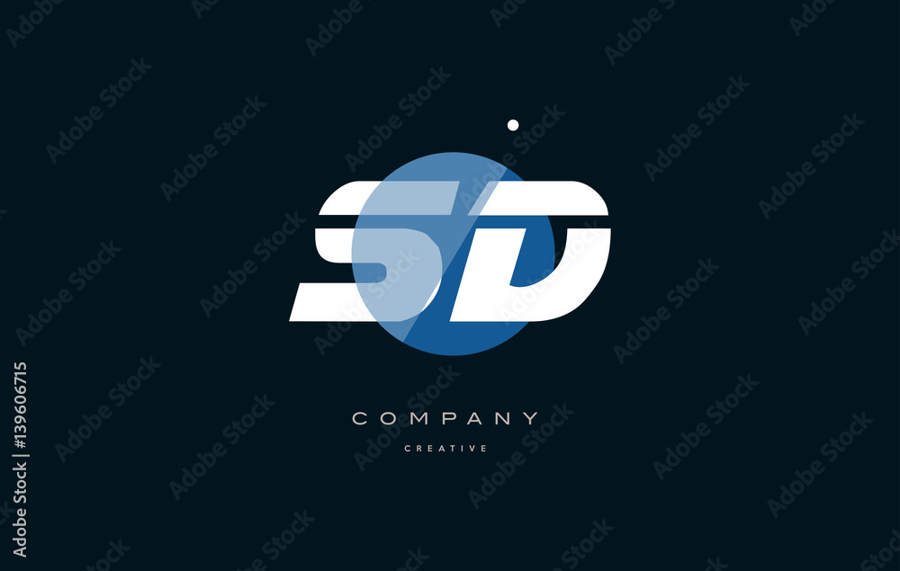 sd s d  blue white circle big font alphabet company letter logo