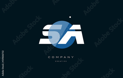 sa s a blue white circle big font alphabet company letter logo