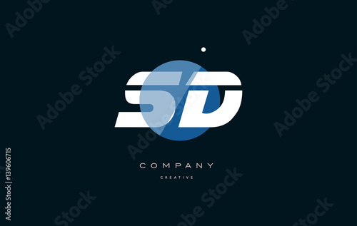 sd s d  blue white circle big font alphabet company letter logo