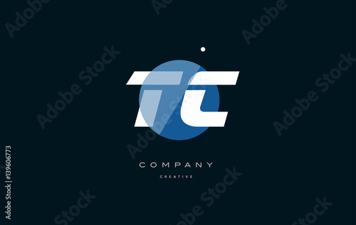 Tableau sur toile tc t c  blue white circle big font alphabet company letter logo