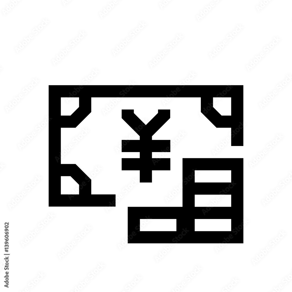 Japanese Yen mini line, icon Japanese Yen mini line, icon