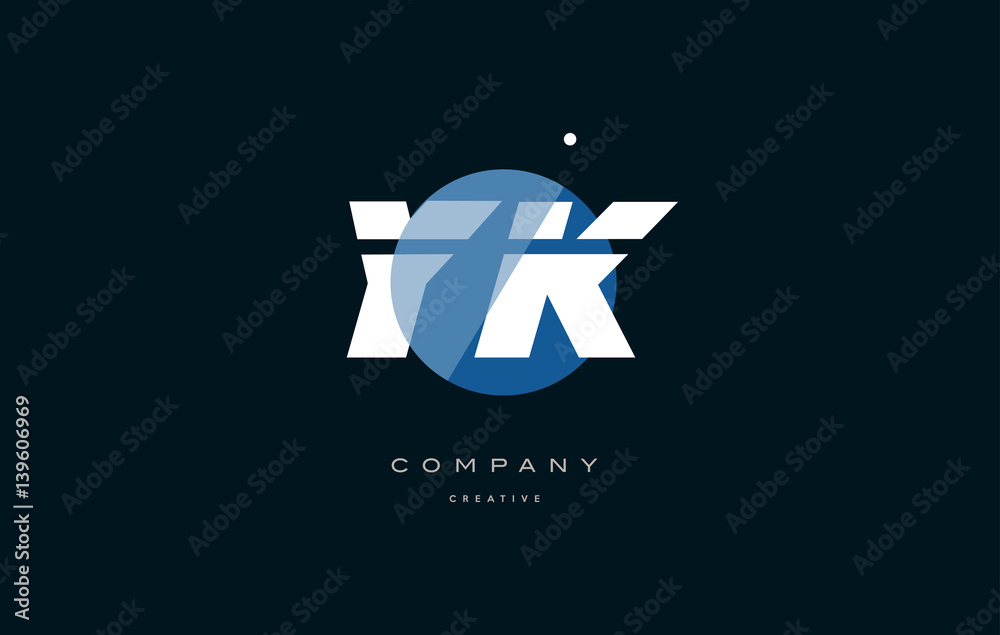 yk y k blue white circle big font alphabet company letter logo Stock ...