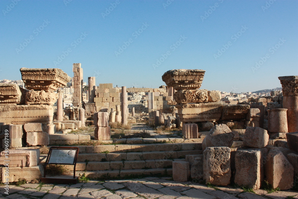 Ruins of the ancient city Jerash in Jordan, Middle East