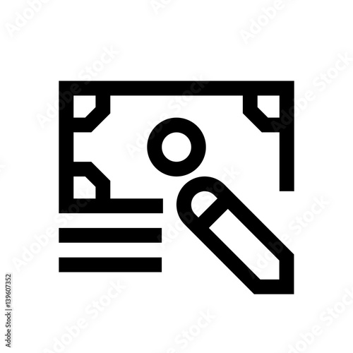 Paper money mini line, icon
