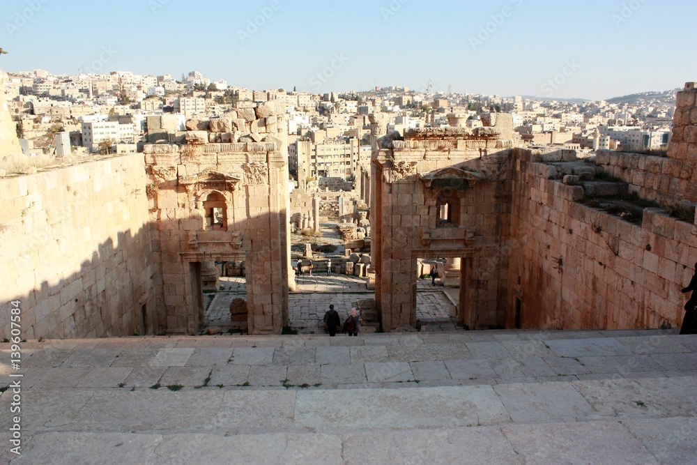 Nymphaeum in Jerash in Jordan, Middle East 