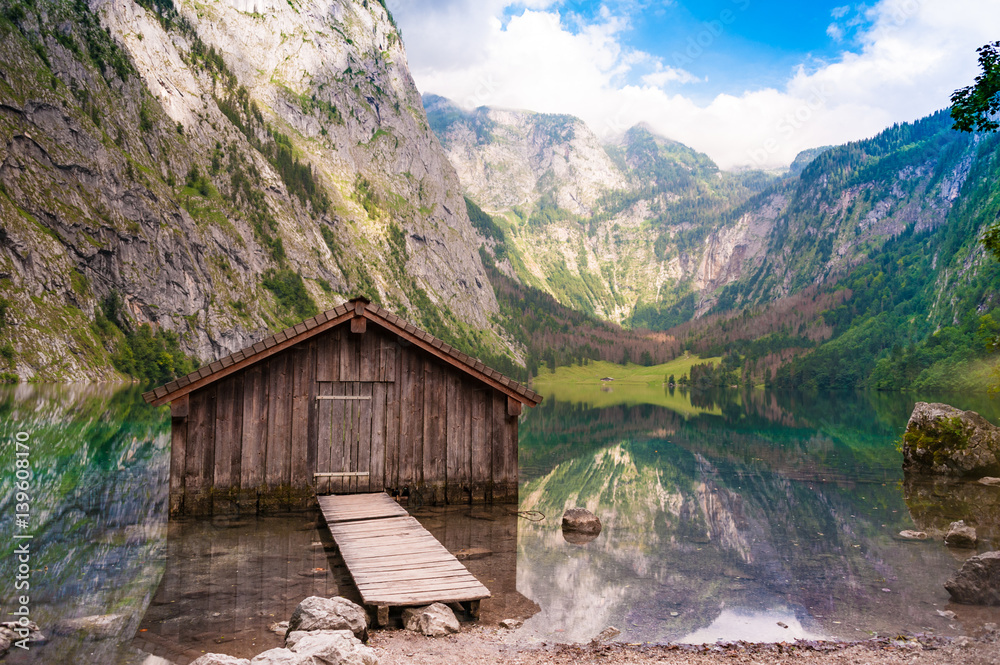 Cottage on a mountain lake