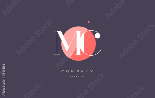 mc m c retro vintage rhombus simple black white alphabet letter logo