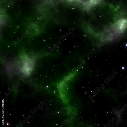 a stars background with green nebula © magann