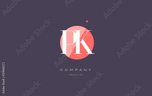 pk p k  retro vintage rhombus simple black white alphabet letter logo