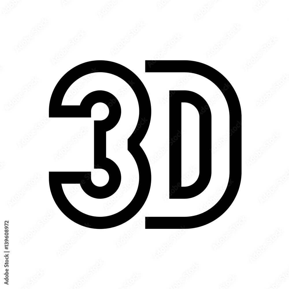 Three dimensional shape mini line, icon Three dimensional shape mini line, icon