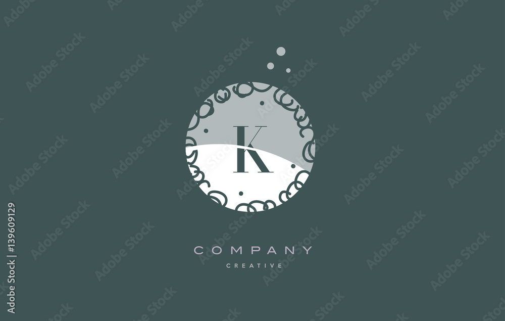 k monogram floral green alphabet company letter logo k monogram floral green alphabet company letter logo