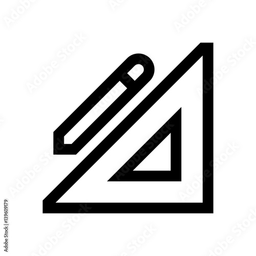 Free Download Triangle ruler mini line, icon - GFXLoad