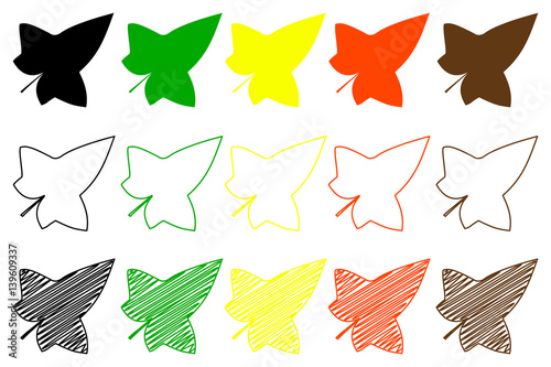 ivy leaf - color set, ivy leaf,
