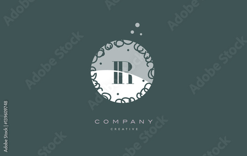 ir i r  monogram floral green alphabet company letter logo
