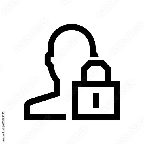 Male avatar mini line, icon