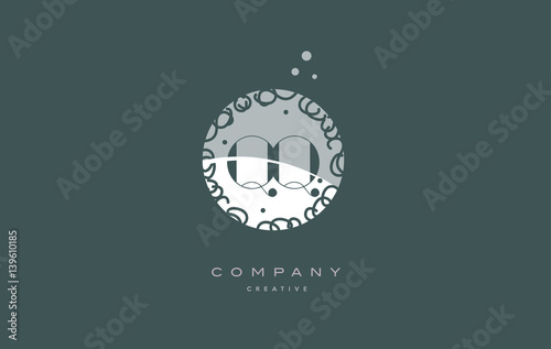 qq q q  monogram floral green alphabet company letter logo