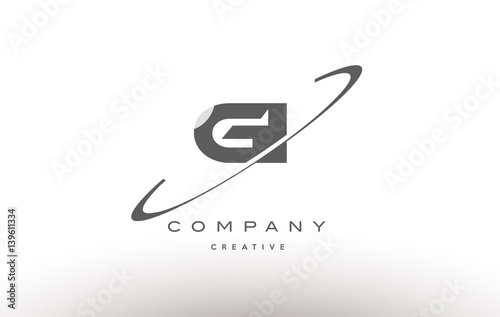 Obraz na plátně gi g i  swoosh grey alphabet letter logo