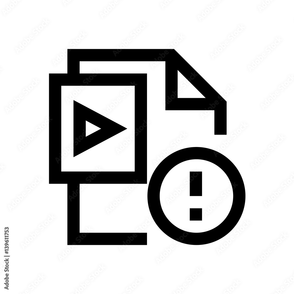 Video file format mini line, icon