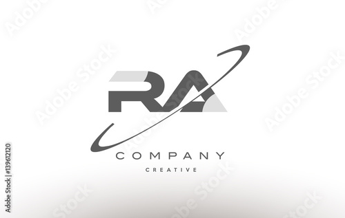 ra r q  swoosh grey alphabet letter logo photo