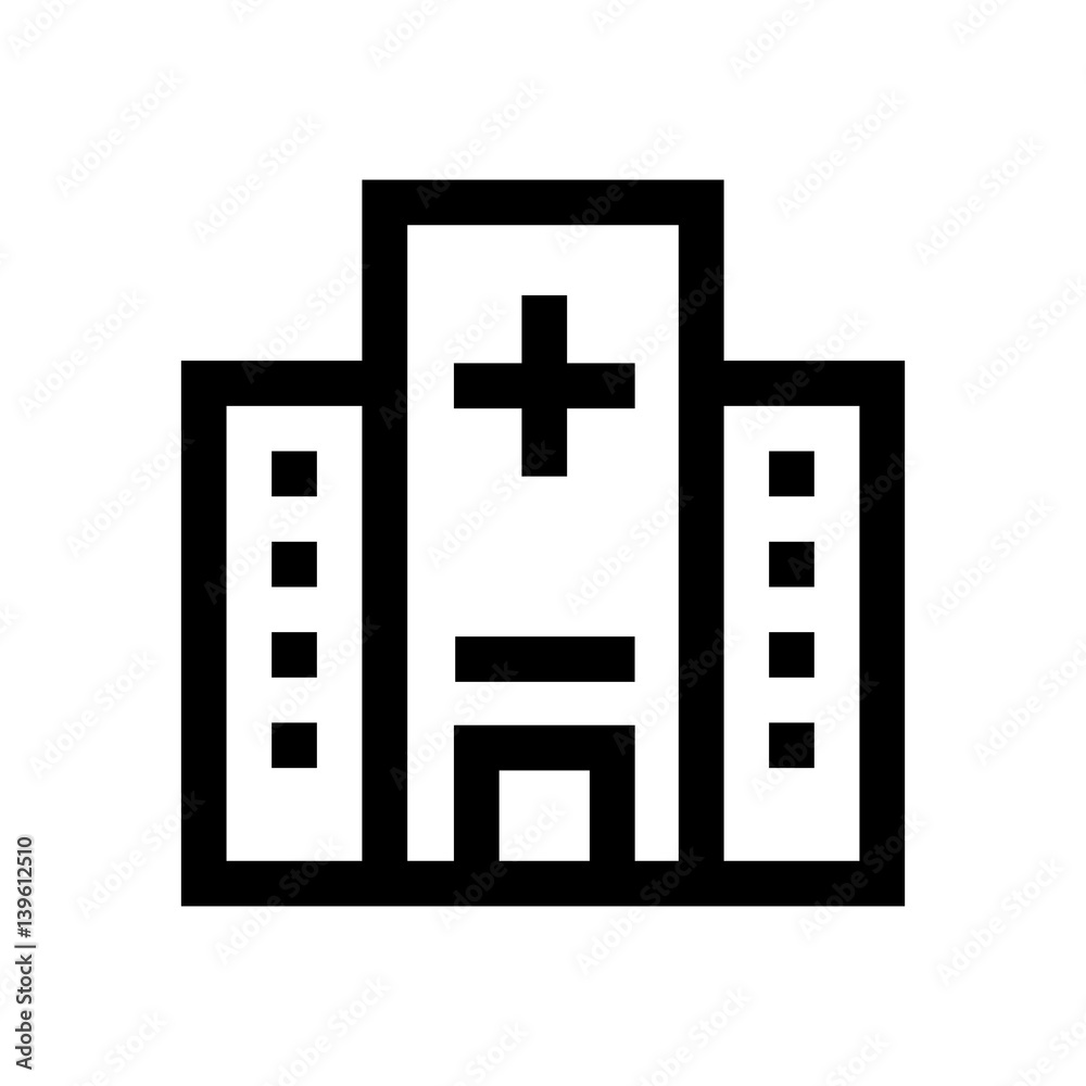 Fototapeta premium Hospital building mini line, icon
