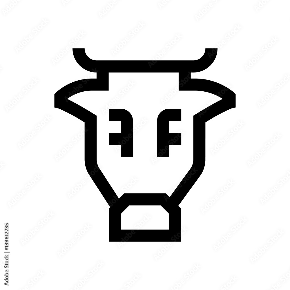 Cow mini line, icon