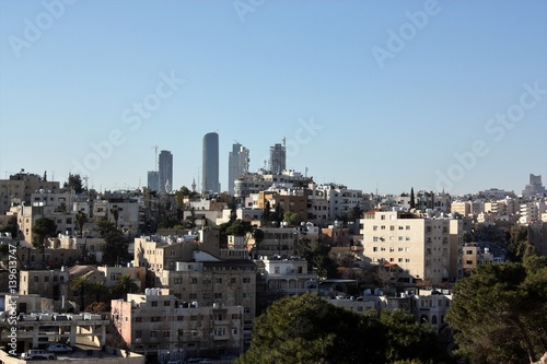 View from Citadel Hill to city of Amman in Jordan, Middle East