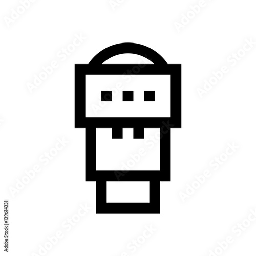 Camera lens mini line, icon