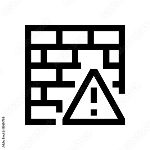 Fire wall mini line, icon