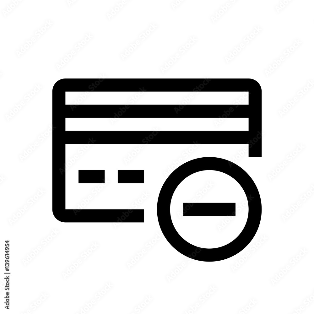 Credit card mini line, icon Credit card mini line, icon