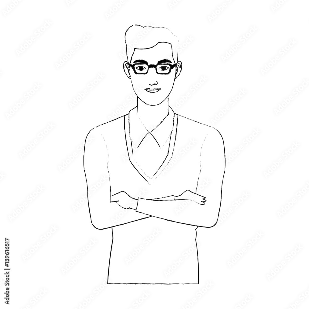 portrait of handsome young man icon image black line vector illustration design portrait of handsome young man icon image black line vector illustration design