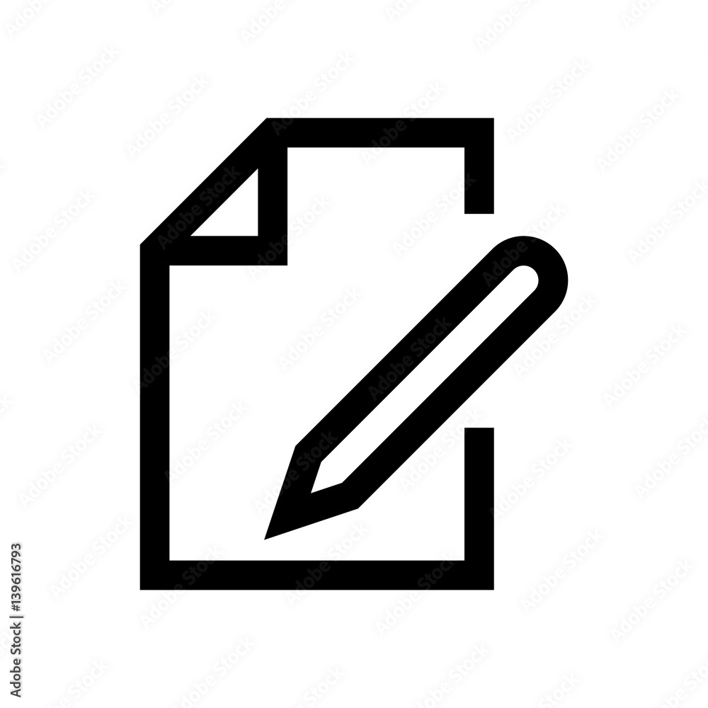 File and pencil mini line, icon File and pencil mini line, icon