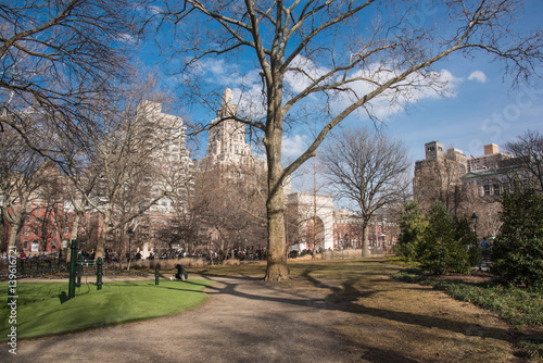 Sunny day in Washington Square in New York City