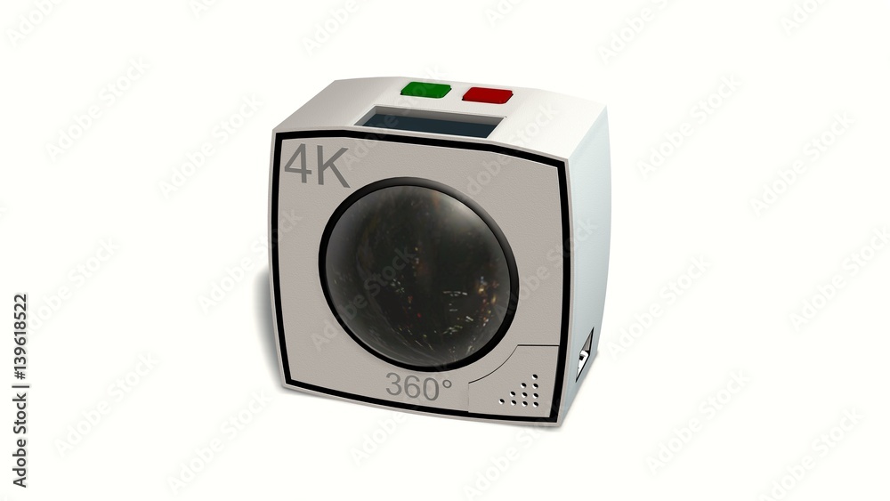 360 degree camera with two lenses isolated on white
360 degree camera with two lenses isolated on white