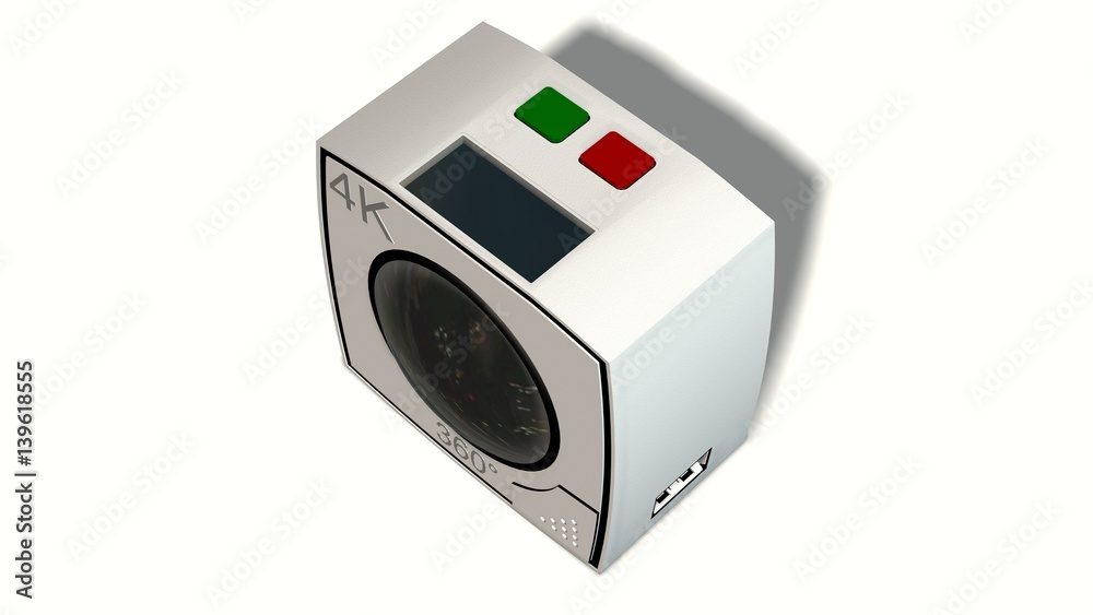 360 degree camera with two lenses isolated on white
360 degree camera with two lenses isolated on white