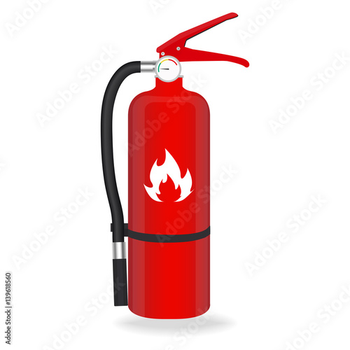 Fire extinguisher isolated on white background. Vector illustration.