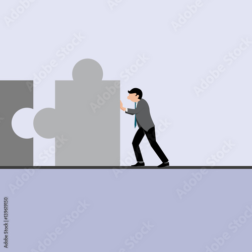 Simple business cartoon icon of problem solver