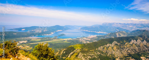 Fototapeta Naklejka Na Ścianę i Meble -  Panoramic view on sea bay near Kotor, Montenegro.
