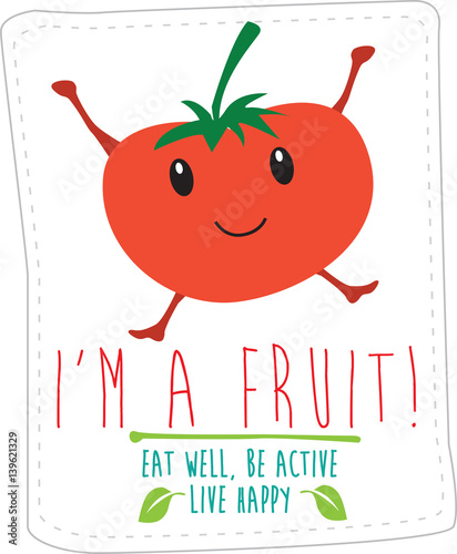 healthy eating illustration based on simple fold style characters, tomato photo