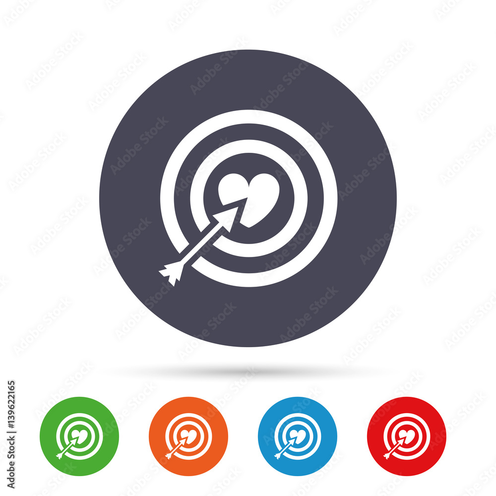 Target aim sign icon. Darts board symbol.