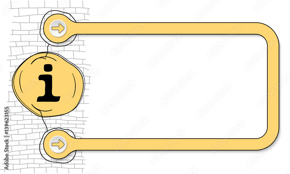 Yellow frame for text and hand written info mark Yellow frame for text and hand written info mark