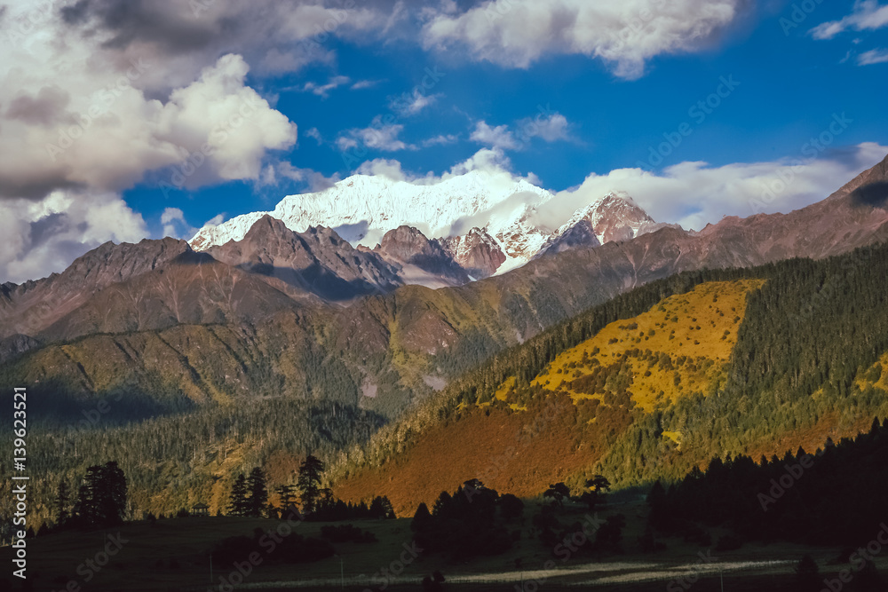 Stunning alpine  landscape Eastern Tibet