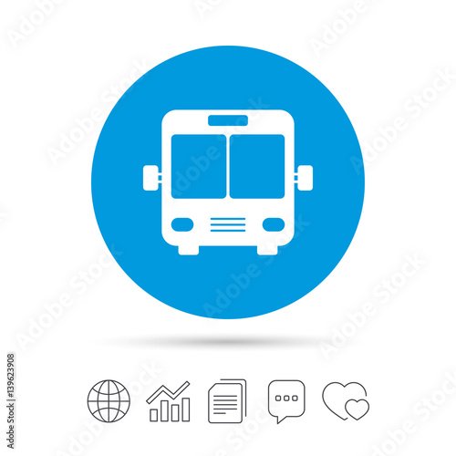 Bus sign icon. Public transport symbol.