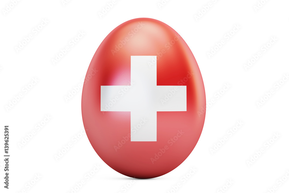 Easter egg with flag of Switzerland, 3D rendering Easter egg with flag of Switzerland, 3D rendering