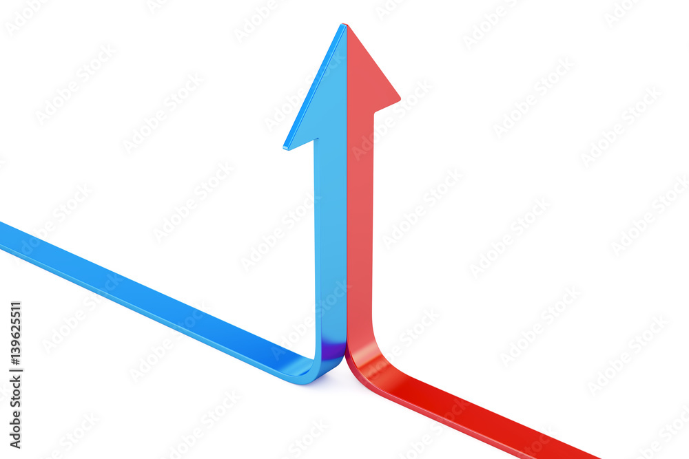 leader and strategy concept with arrows, 3D rendering leader and strategy concept with arrows, 3D rendering