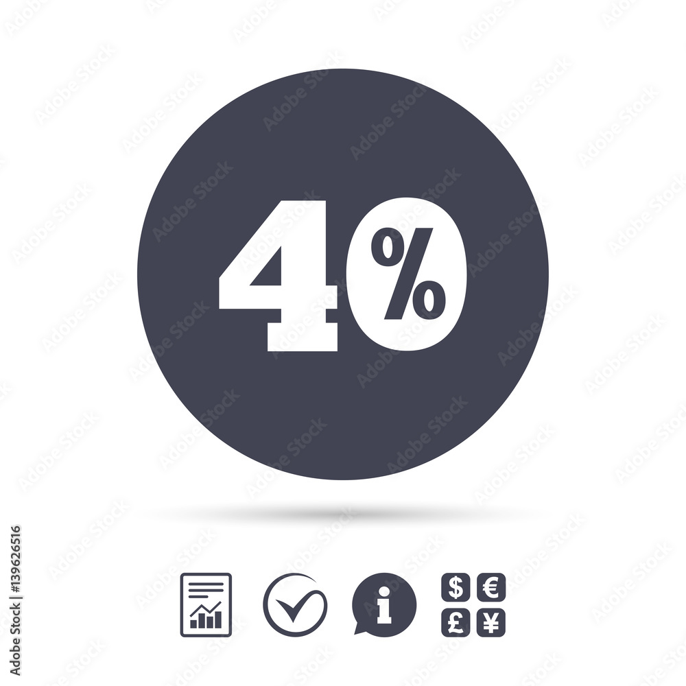40 percent discount sign icon. Sale symbol. 40 percent discount sign icon. Sale symbol.